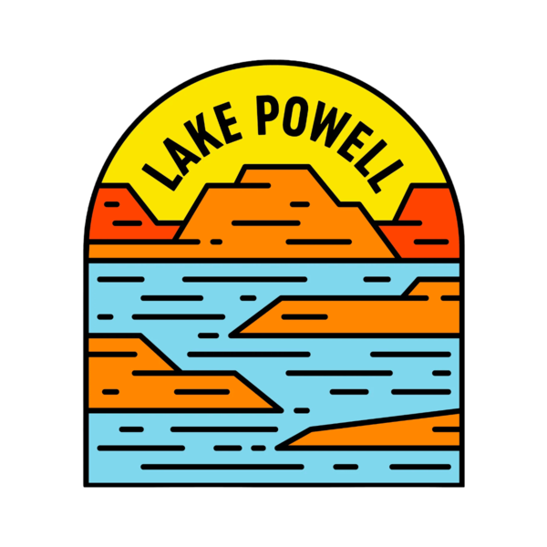 Lake Powell Colorful Water Rock Sticker Fell